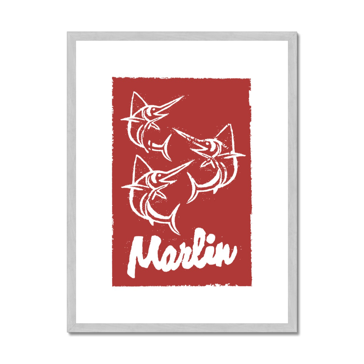 AQUA HMP2 - 07 - Marlin - Antique Framed & Mounted Print