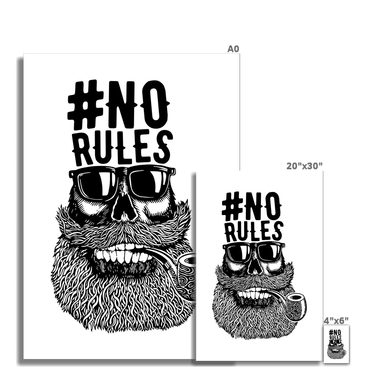 AQUA B&W - 04 - No Rules - Rolled Canvas