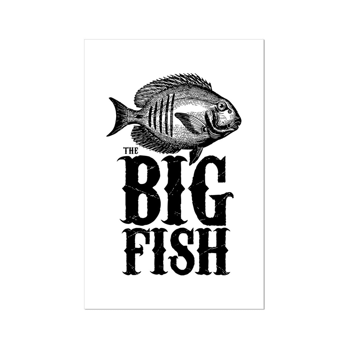 AQUA B&W - 01 -Big Fish - Rolled Canvas