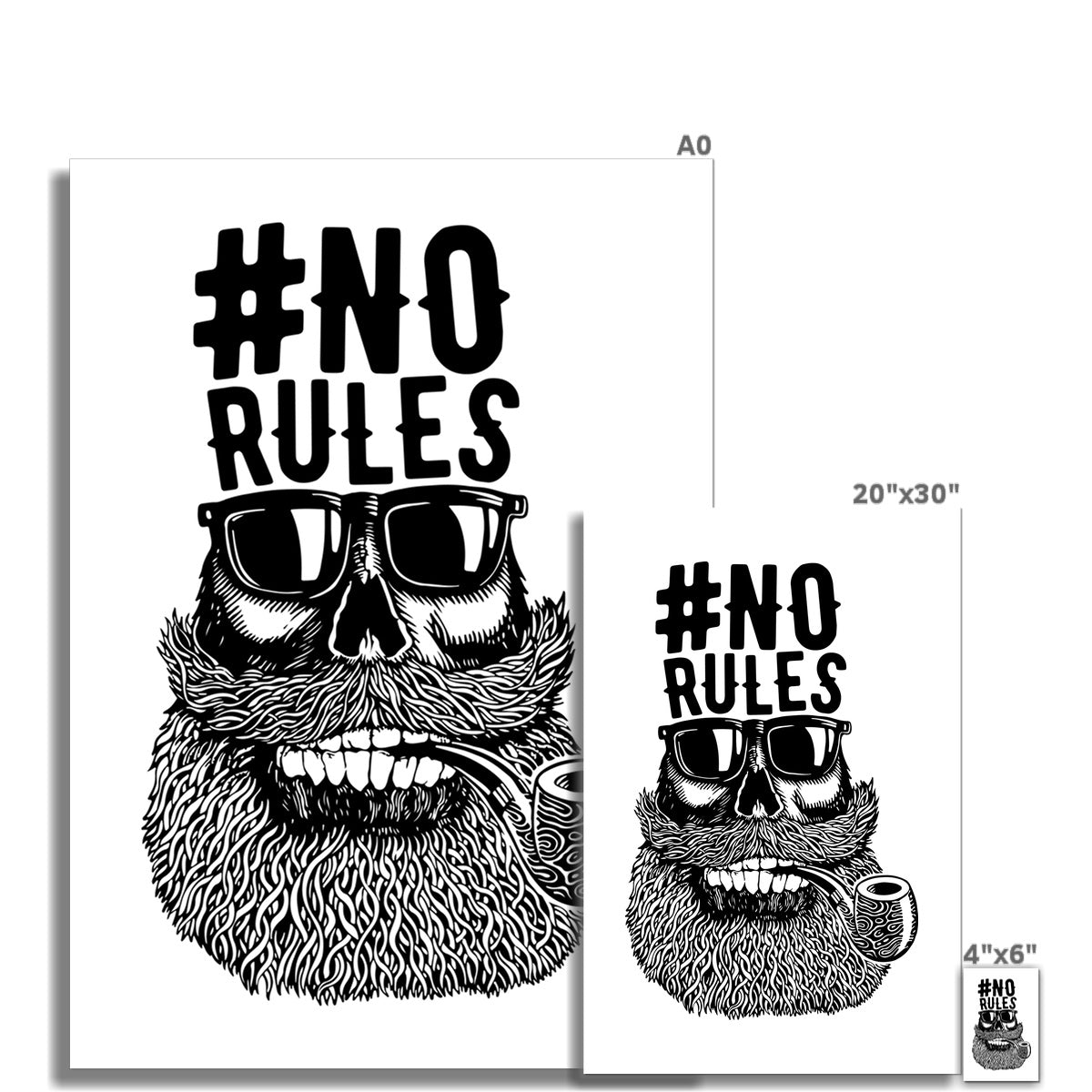 AQUA B&W - 04 - No Rules - Rolled Eco Canvas