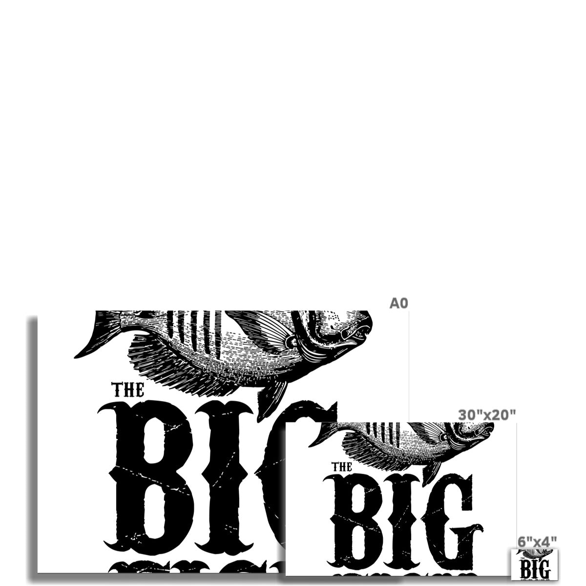 AQUA B&W - 01 -Big Fish - Rolled Eco Canvas