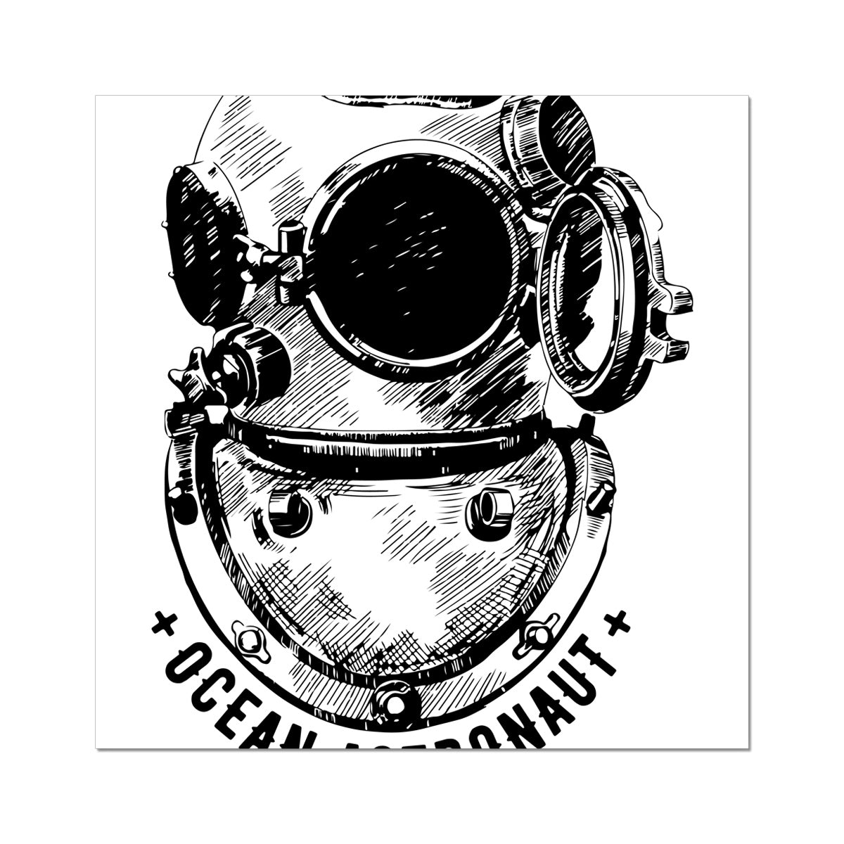 AQUA B&W - 05 - Ocean astronaut - Rolled Eco Canvas