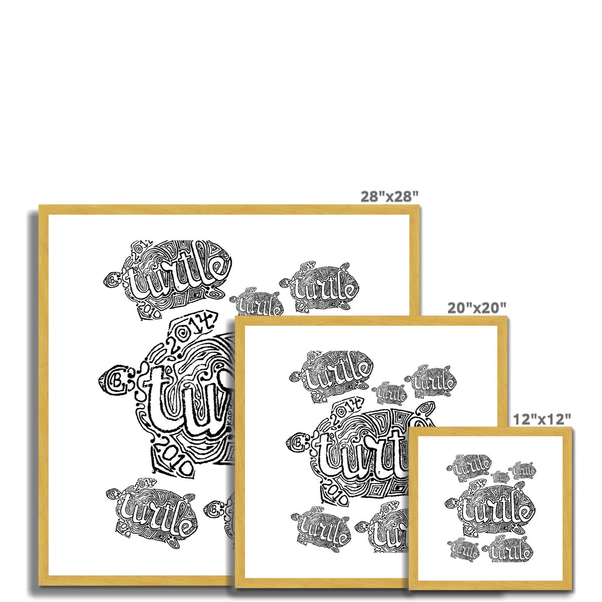 AQUA HMP2 – 12 – Schildkröte – antiker gerahmter und montierter Druck
