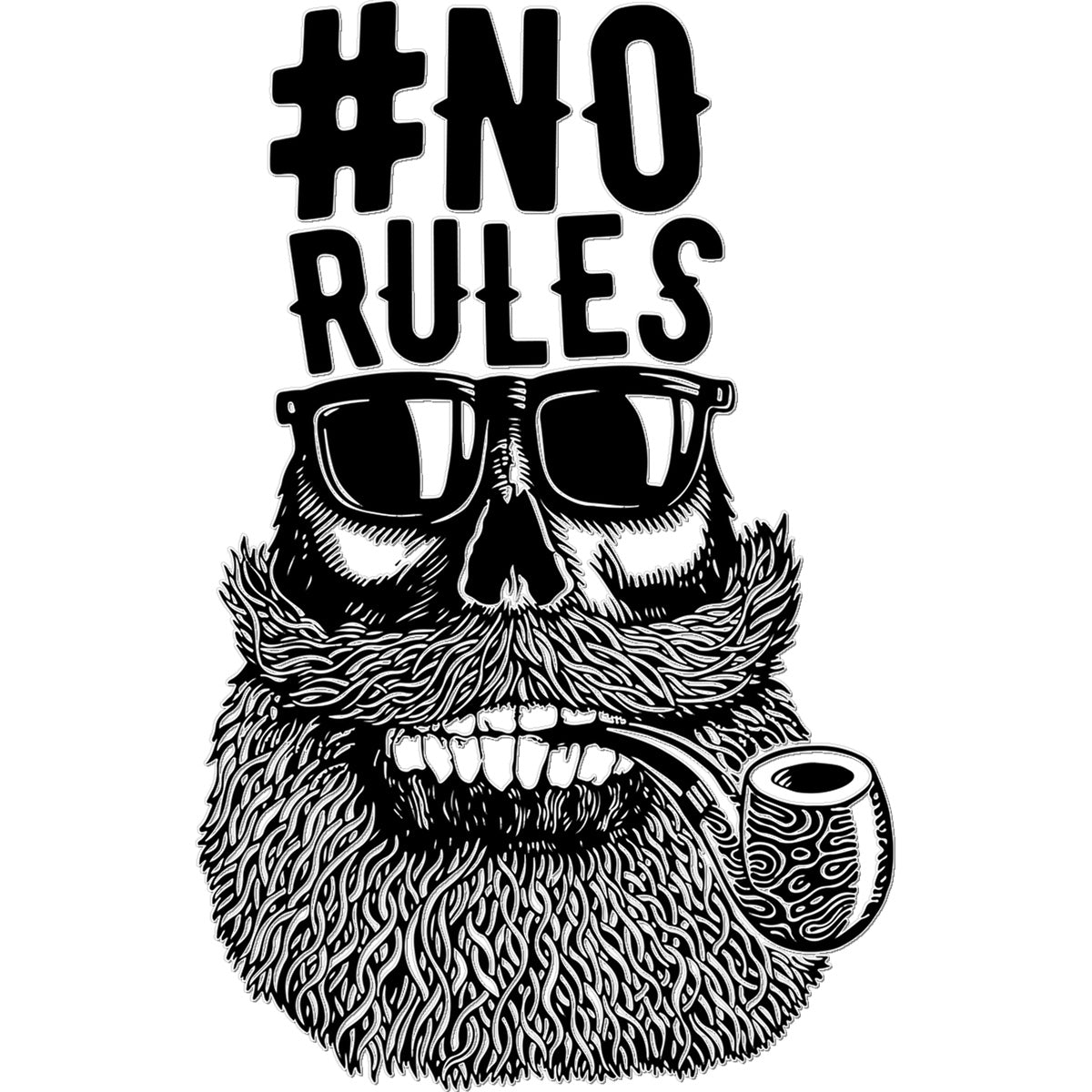 AQUA B&W - 04 - No Rules - Temporary Tattoo