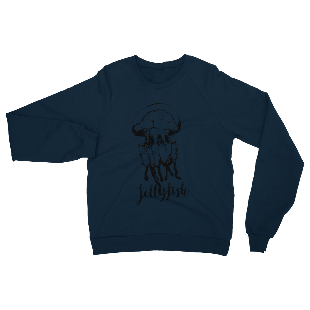 AQUA B&W - 02 - Jellyfish - Heavy Blend Crew Neck Sweatshirt-Apparel-AQUATICUS