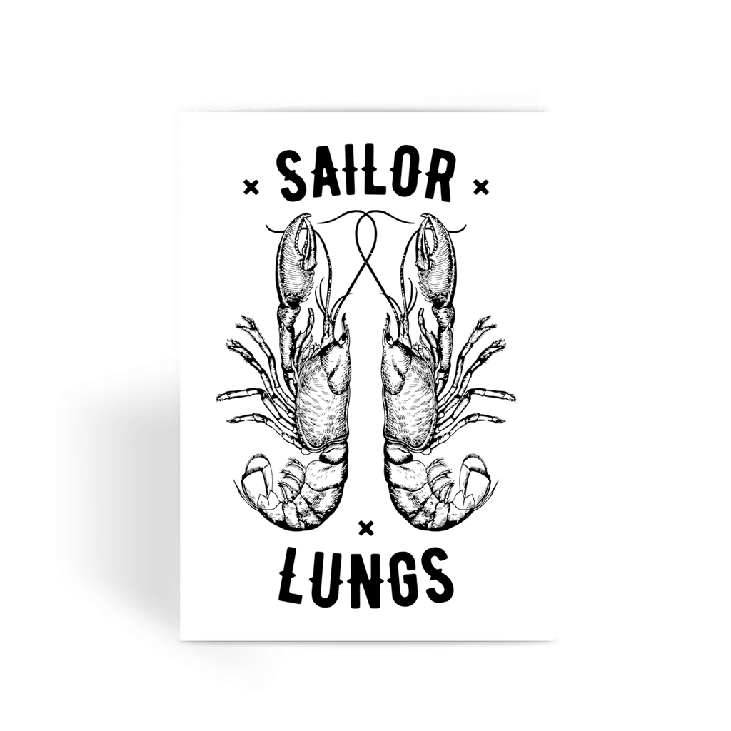 AQUA B&W - 06 - Sailing Lungs - Greeting Card-Prints-AQUATICUS